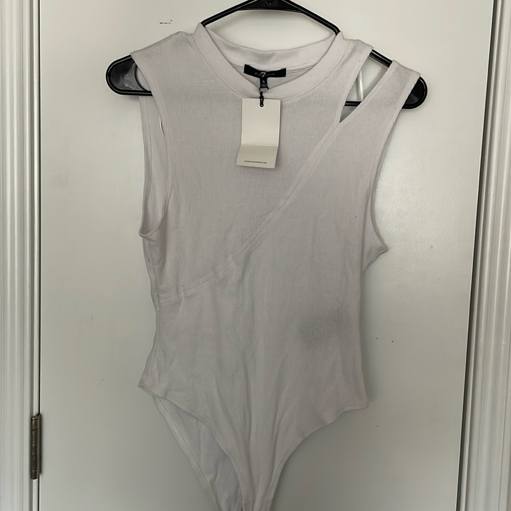 NWT 7 for All Man Kind S White Bodysuit